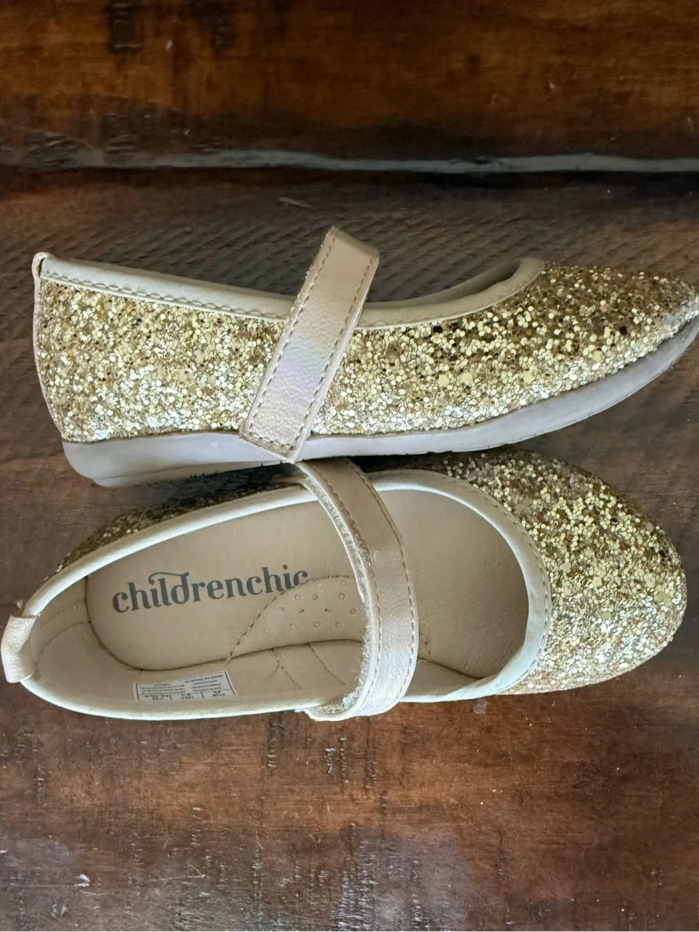 The Children's Place Gold Glitter Mary Jane Dress Shoes